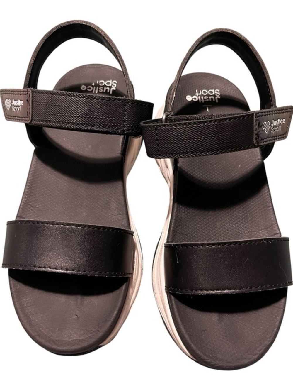 Justice Black Adjustable Sport Sandals for Kids